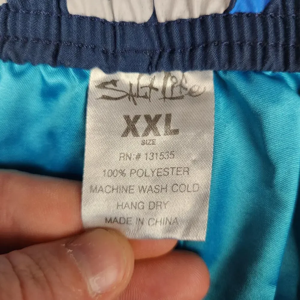 Salt Life Shorts Mens 2XL Blue SLX-QD Board Swim Trunks Cargo Pocket Fishing